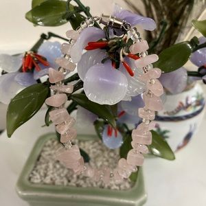 Vintage handmade pink Quartz bead bracelet